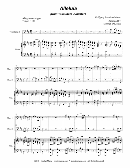 Alleluia From Exsultate Jubilate Trombone Duet Page 2