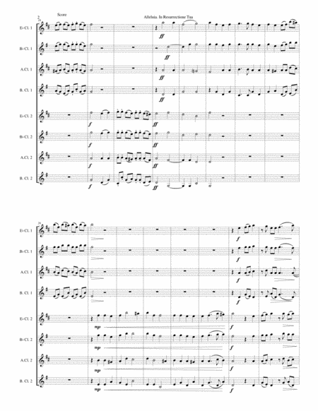 Alleluia In Resurrectione Tua Arranged For Clarinet Octet Or Clarinet Choir E Flats B Flats Altos And Basses Page 2
