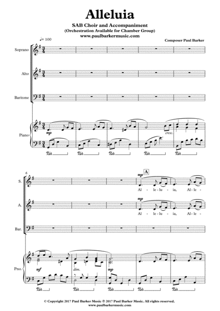 Alleluia Piano Vocal Score Page 2