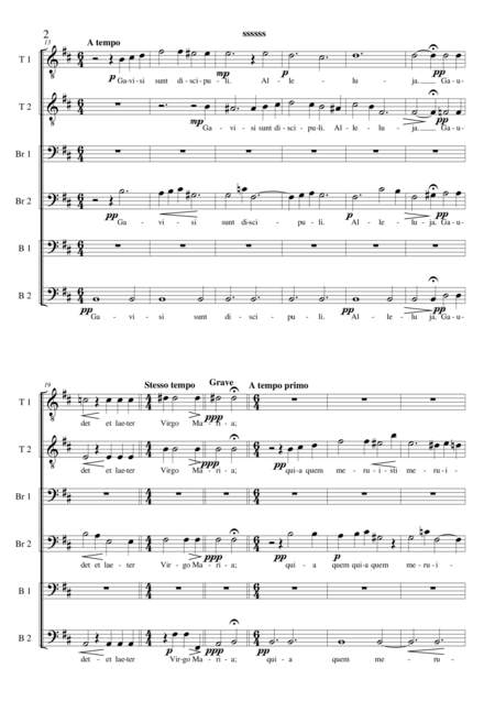 Alleluia Surrexit Dominus Vere Easter Motet For Male Choir A Cappella Page 2