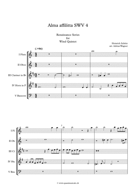 Alma Affilitta Swv 4 Heinrich Schtz Wind Quintet Arr Adrian Wagner Page 2