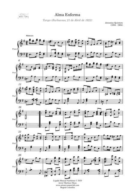 Alma Enferma Pasillo For Piano Latin Folk Music Page 2