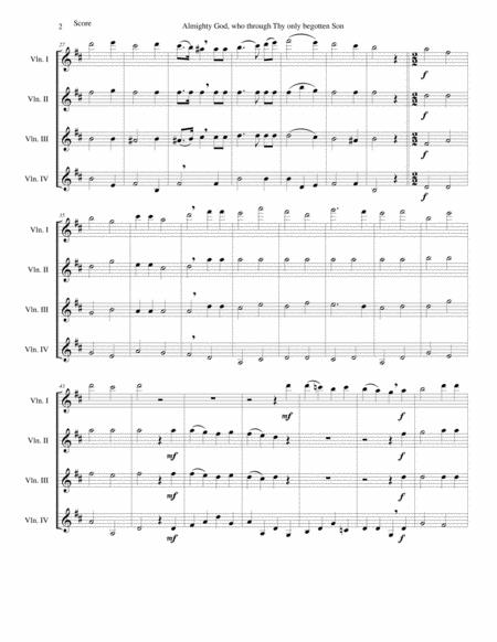 Almighty God Who Through Thy Only Begotten Son Easter Motet For 4 Violins Page 2