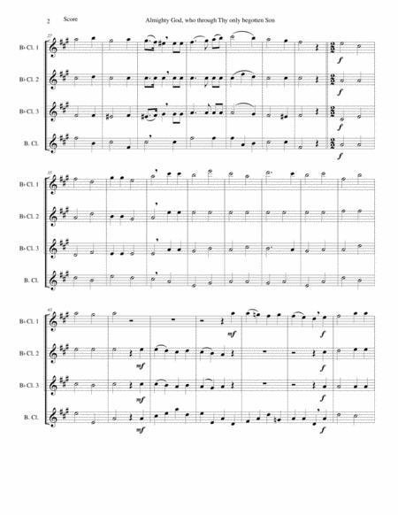 Almighty God Who Through Thy Only Begotten Son Easter Motet For Clarinet Quartet Page 2