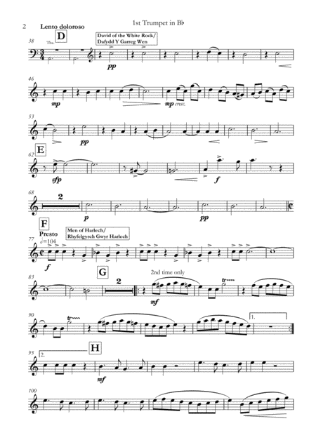 Almost A Welsh Quodlibet A Fantasy On Welsh Folksongs Brass Quintet Set Of Parts Page 2