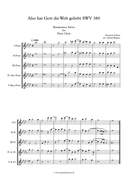 Also Hat Gott Die Welt Geliebt Swv 380 Heinrich Schtz Flute Choir Arr Adrian Wagner Page 2