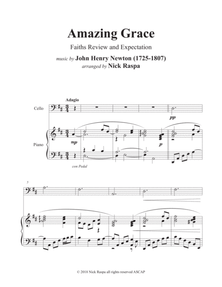 Amazing Grace Cello Piano Page 2