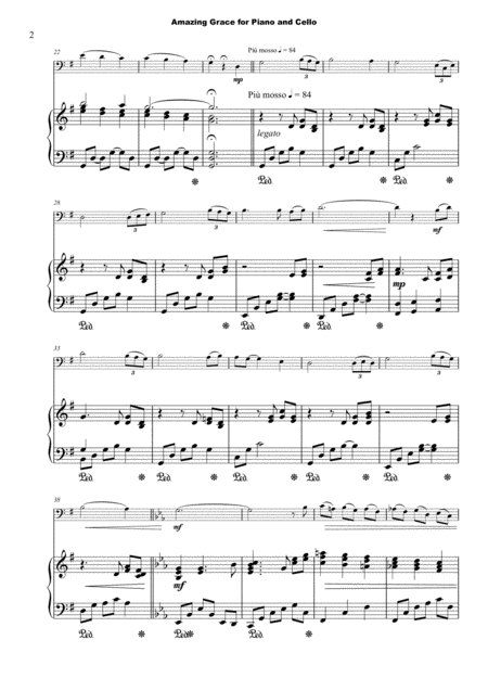 Amazing Grace Concert Solo For Cello And Piano Page 2