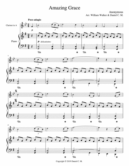 Amazing Grace For A Clarinet And Piano Page 2