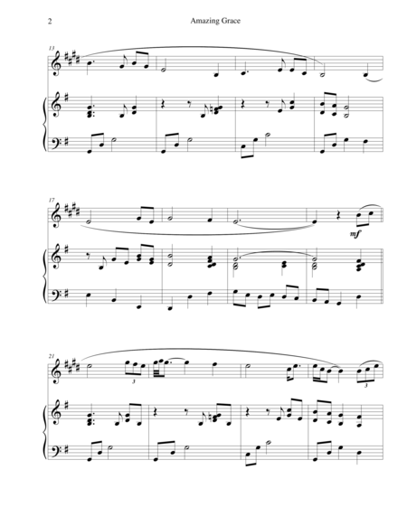 Amazing Grace For Baritone Sax And Piano Page 2