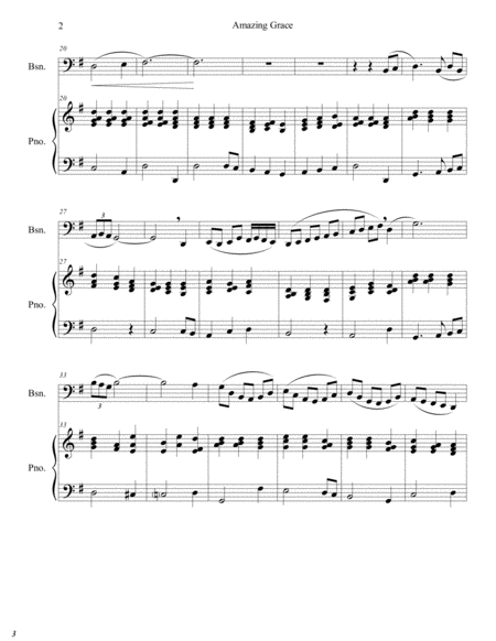 Amazing Grace For Bassoon And Piano Page 2