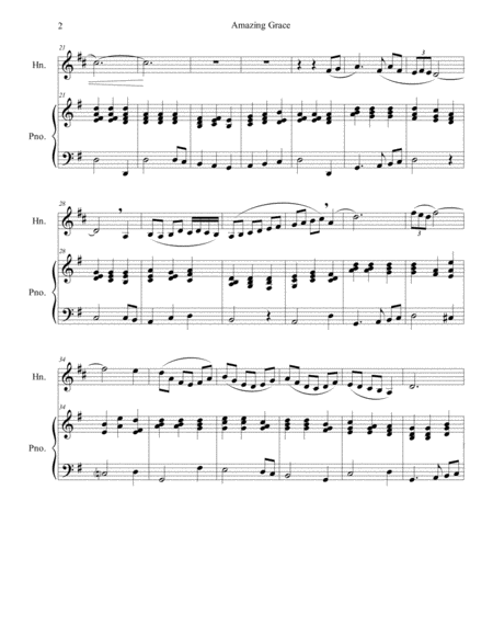 Amazing Grace For Horn And Piano Page 2