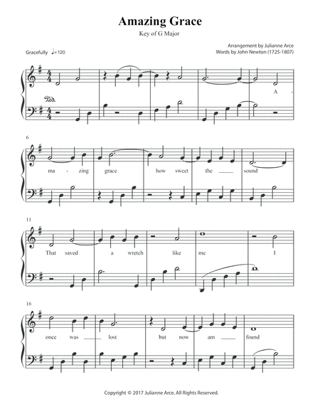 Amazing Grace For Piano Intermediate Level Page 2