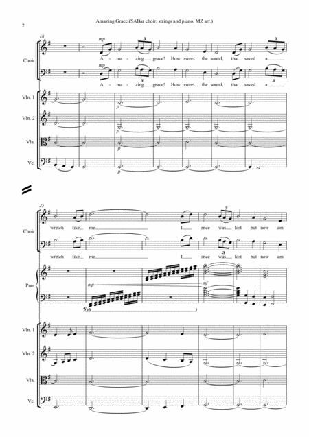 Amazing Grace For Sabar Choir Strings And Piano Page 2