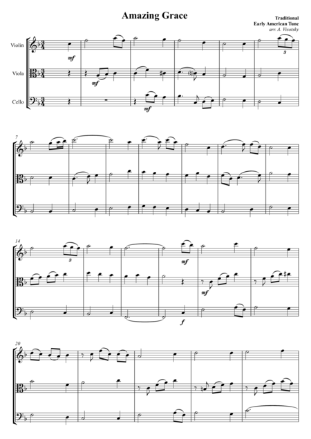 Amazing Grace For String Trio Page 2