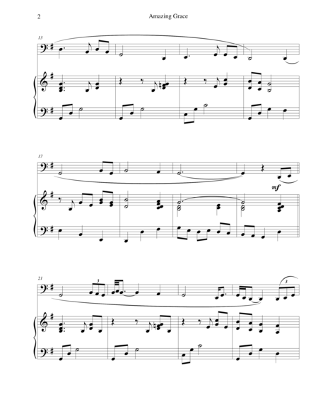 Amazing Grace For Tuba And Piano Page 2