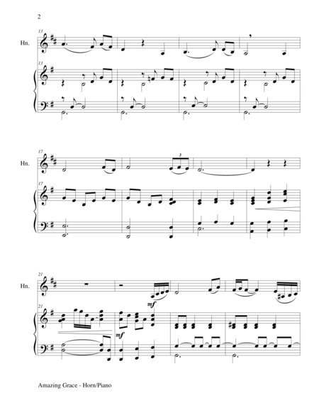 Amazing Grace Horn Piano And Horn Part Page 2