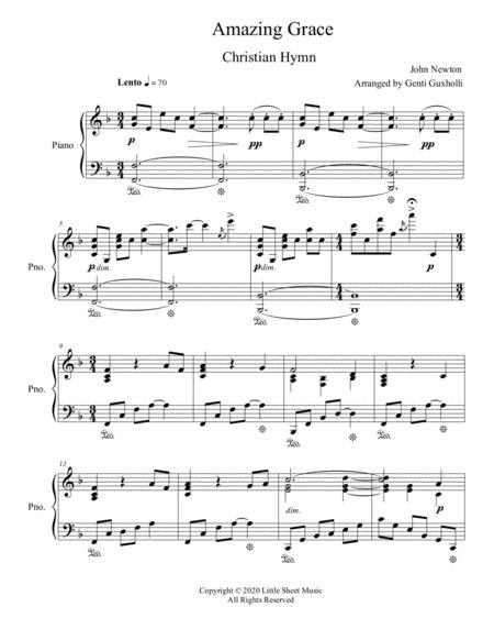 Amazing Grace Sacred Piano Solo Page 2