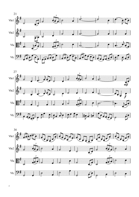 Amazing Grace Theme And Variations For String Quartet Page 2