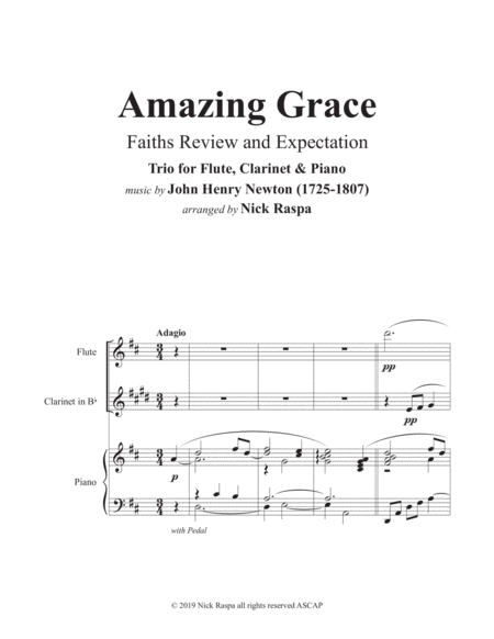 Amazing Grace Trio For Flute Clarinet In B Flat Piano Page 2