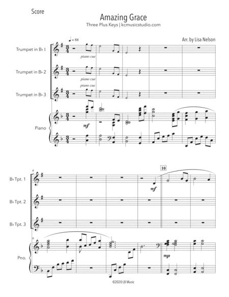 Amazing Grace Trumpet Trio With Piano Accompaniment Page 2