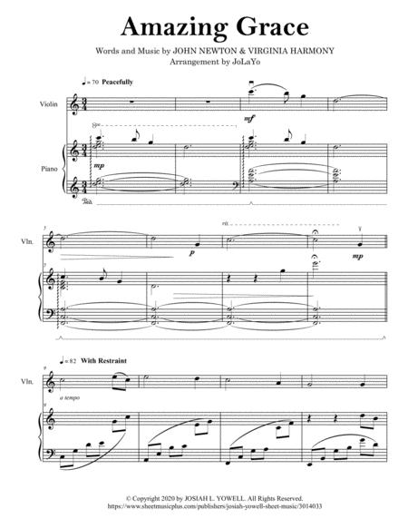 Amazing Grace Violin Solo With Piano Accompaniment Page 2
