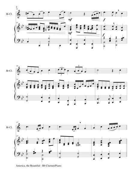 America The Beautiful Duet Bb Clarinet And Piano Score And Parts Page 2