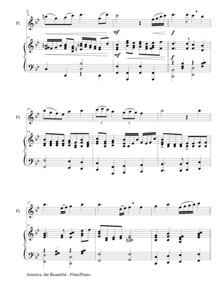 America The Beautiful Duet Flute And Piano Score And Parts Page 2