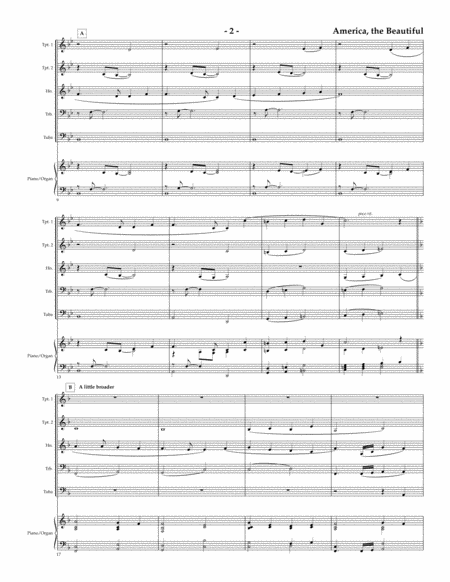 America The Beautiful For Brass Quintet Page 2