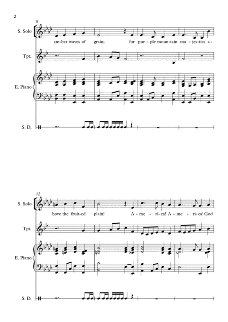 America The Beautiful Vocal Duet Page 2