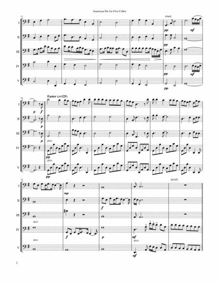 American Pie For Five Cellos Page 2