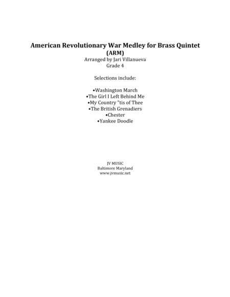 American Revolutionary War Medley Arm For Brass Quintet Page 2