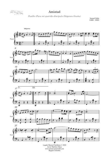 Amistad Pasillo For Piano Latin Folk Music Page 2