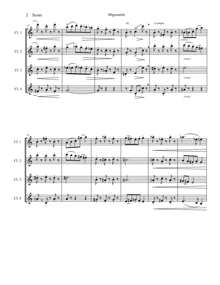 Amy Beach Mignonette Set For Clarinet Quartet Page 2