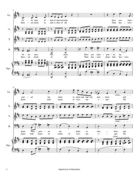 An Die Musik In English For Choir Satb With Piano Accompaniment Page 2