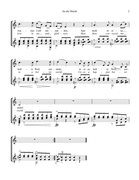 An Die Musik To Music For Voice And Guitar Page 2