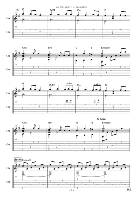 An Emigrants Daughter Fingerstyle Guitar Page 2