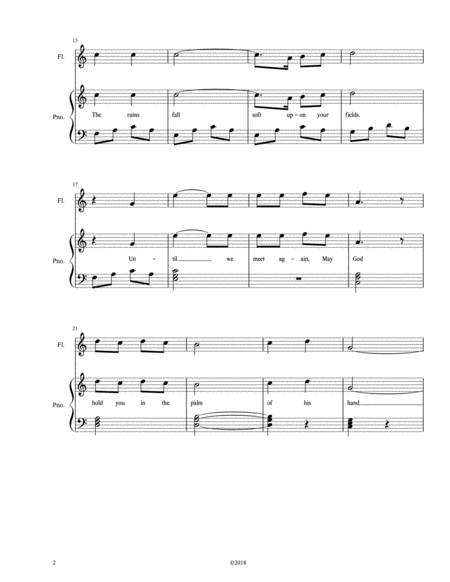 An Irish Blessing In C For Flute And Piano Page 2