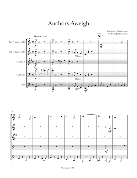 Anchors Aweigh For Brass Quintet Page 2