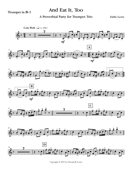 And Eat It Too For Trumpet Trio By Eddie Lewis Page 2