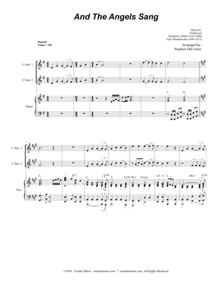 And The Angels Sang Duet For C Instruments Page 2