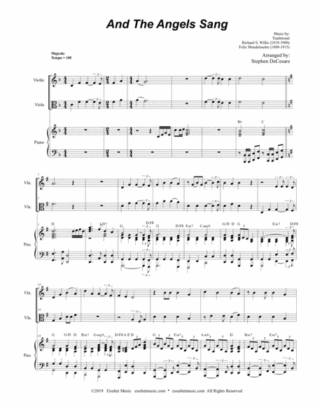 And The Angels Sang Duet For Violin And Viola Alternate Version Page 2