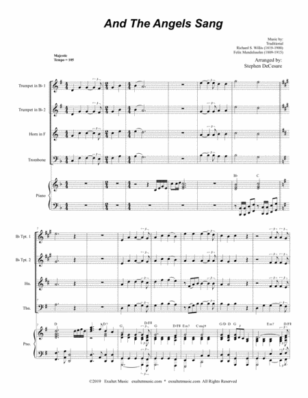 And The Angels Sang For Brass Quartet And Piano Page 2