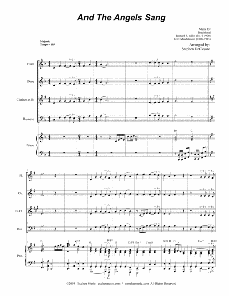 And The Angels Sang For Woodwind Quartet And Piano Page 2
