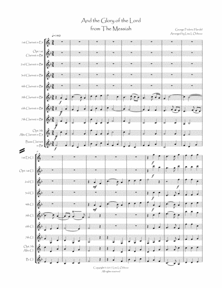 And The Glory Of The Lord From The Messiah For Clarinet Choir Page 2