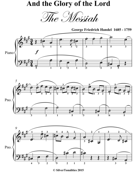 And The Glory Of The Lord Messiah Easy Piano Sheet Music Page 2