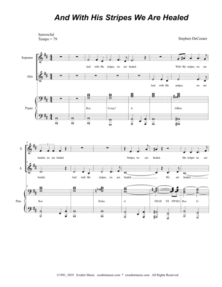 And With His Stripes We Are Healed Duet For Soprano And Alto Solo Page 2