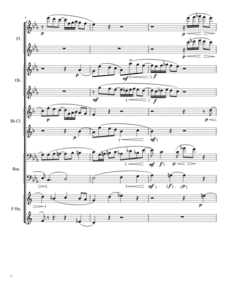 Andante For 2 Flutes 2 Oboes 2 Bb Clarinets 2 Bassoons And 2 Horns Page 2