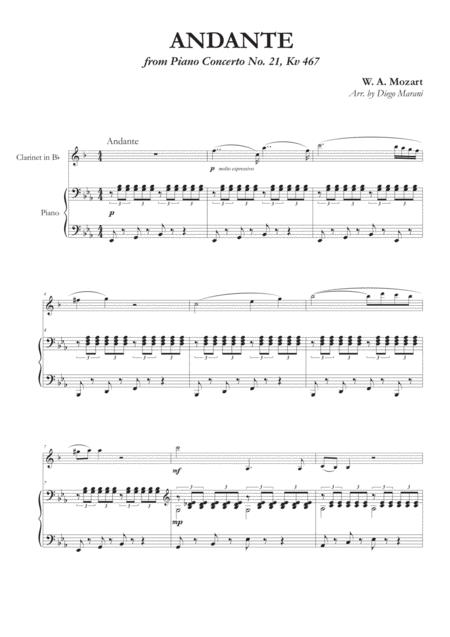 Andante From Concerto No 21 For Clarinet And Piano Page 2