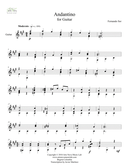 Andantino For Guitar Page 2